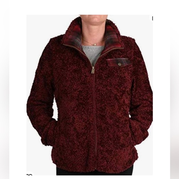 Pendleton Burgundy Teddy Sherpa Jacket Sz M - Picture 3 of 6